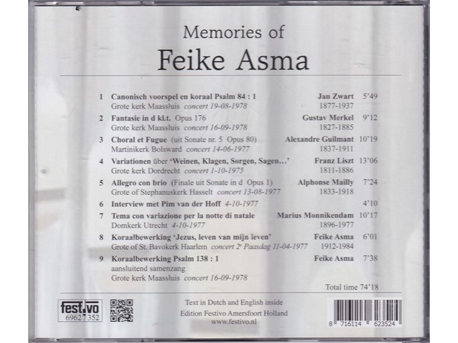 Memories of Feike Asma Feike Asma speelt werken van d