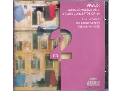 2CD L'Estro Armonico op. 3, 6 flute concertos - Antonio Vivaldi - Lisa Beznosiuk (dwarsfluit), The English Concert o.l.v. Trevor Pinnock