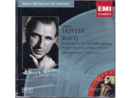 Cantata no. 82, Lieder - Johann Sebastian Bach, Johannes Brahms - Hans Hotter (bariton), Sidney Sutcliffe (hobo), Geraint Jones (orgel), Philharmonia Orchestra o.l.v. Anthony Bernhard, Gerald Moore (piano)