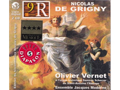 2CD La Messe & Les Hymnes - Nicolas de Grigny - Olivier Vernet bespeelt de Samson Scherrer- en Bernard Aubertin-orgels van de Saint-Antoine l'Abbaye, Ensemble Jacques Moderne o.l.v. Jean-Yves Hameline