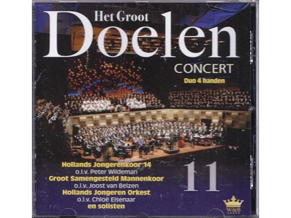 Het Groot Doelenconcert 11, Duo 4 Handen - Hollands Jongerenkoor 14 o.l.v. Peter Wildeman (orgel), Groot Samengesteld Mannenkoor o.l.v. Joost van Belzen, Hollands Jongeren Orkest o.l.v. Cloë Elsenaar